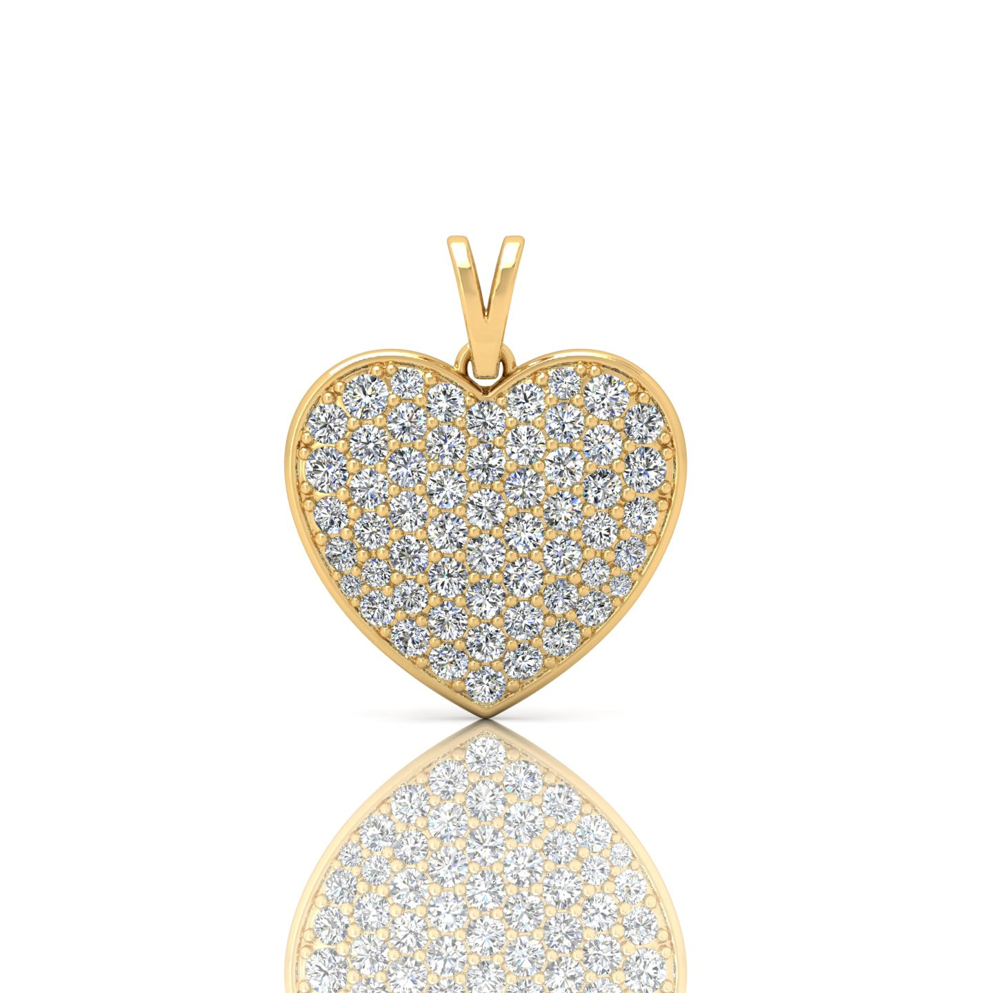 Gift..! 0.50 Ct F/VS Valentine Heart Shape Pendant in 18k Yellow Gold With Chain