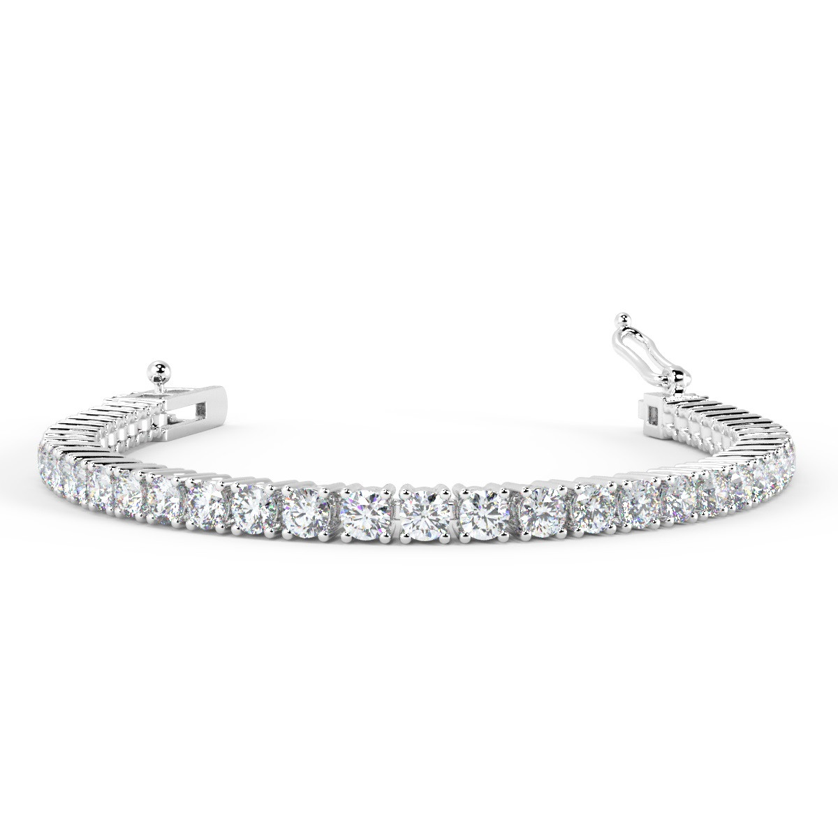 5CT NATURAL ROUND DIAMOND CLAW SET TENNIS BRACELET IN GOLD - 8.00 GRAMS