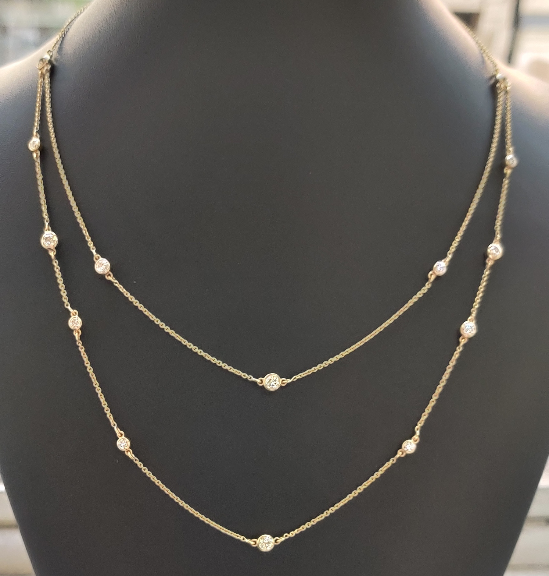 Diamonds by the on sale yard necklace yellow gold