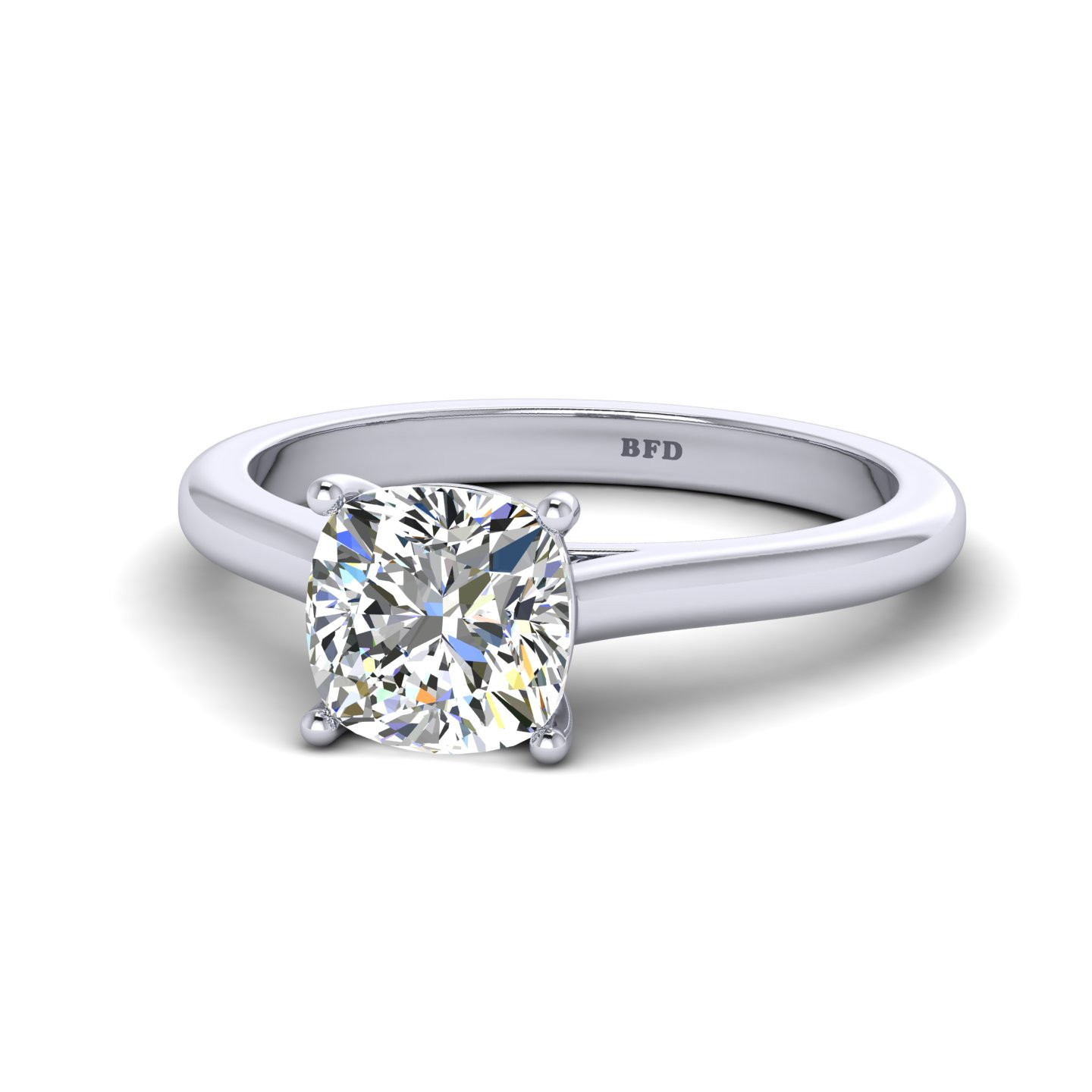 Classic Cushion Diamond Solitaire Engagement Ring