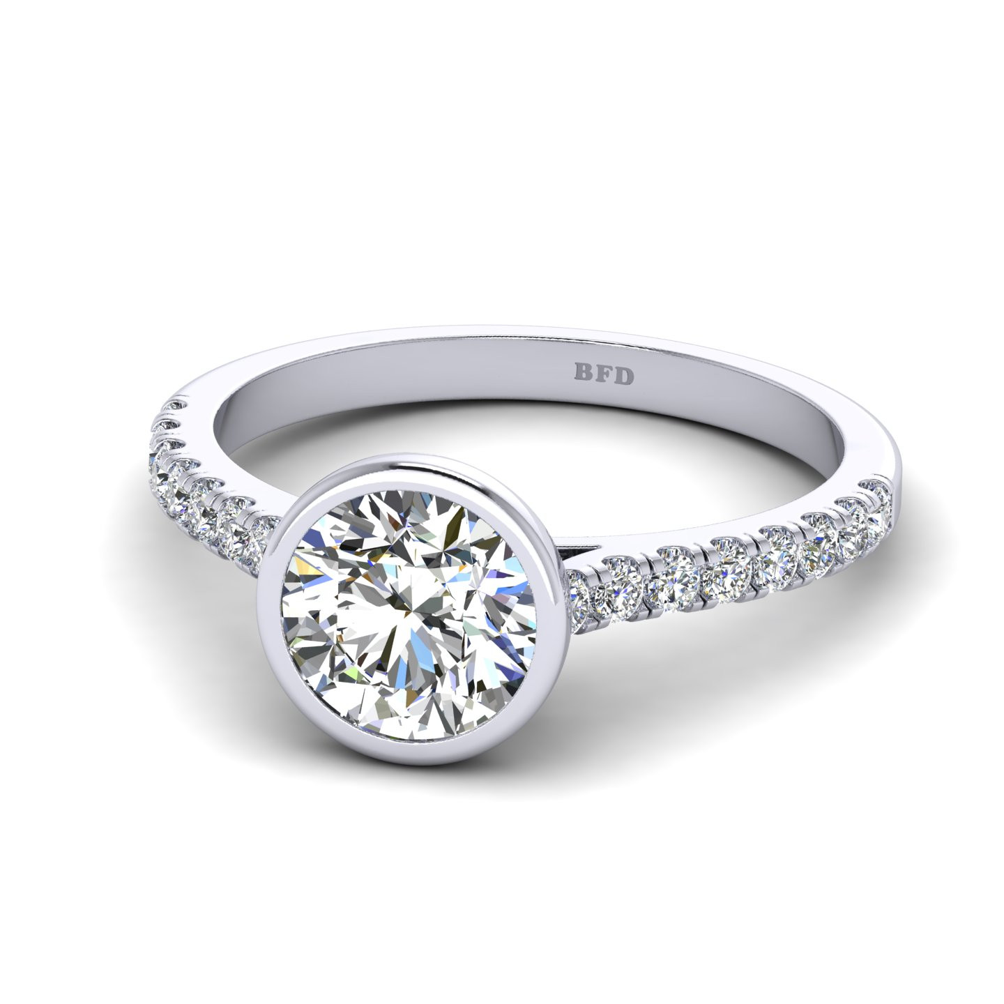 Round Diamond Bezel Set Ring