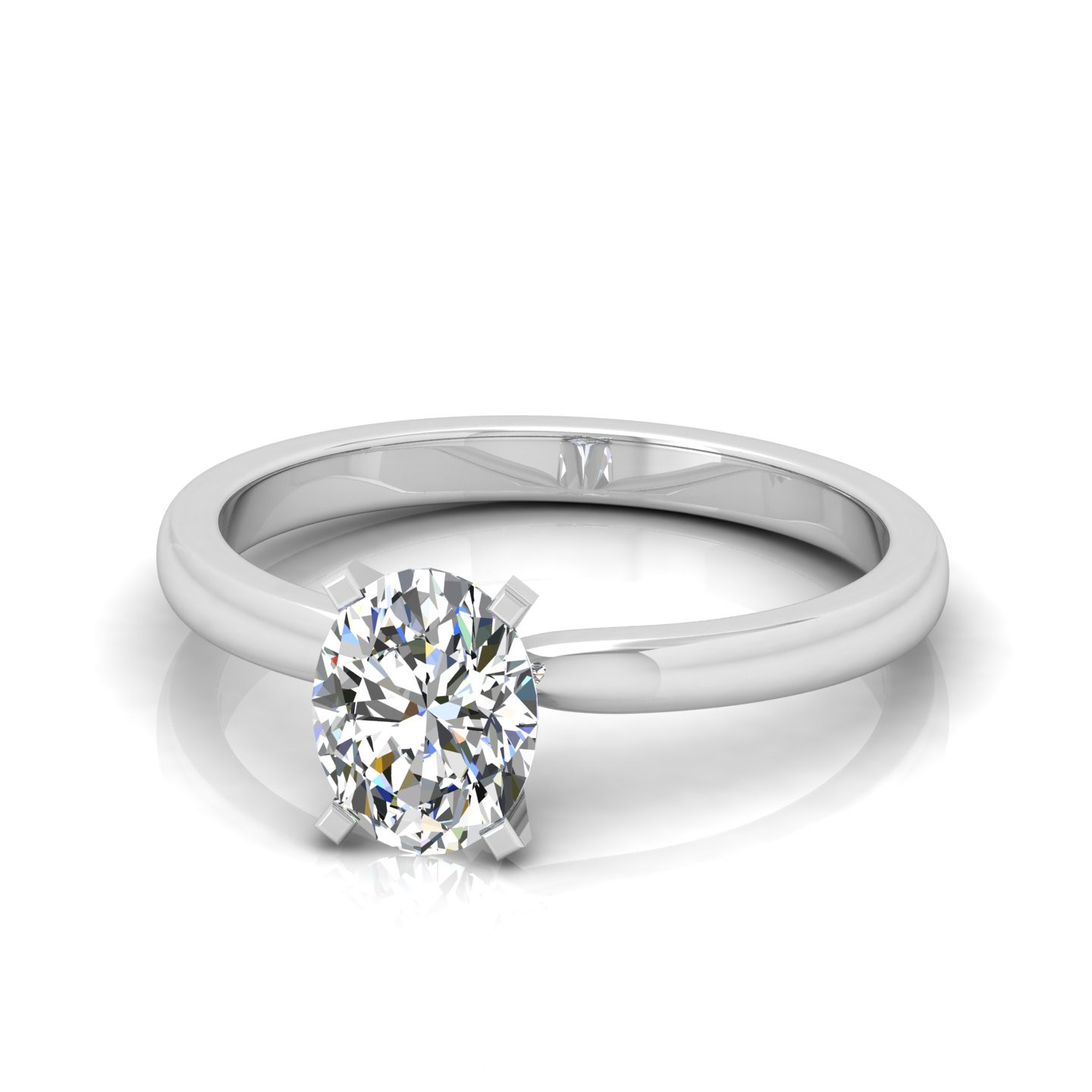 Classic Oval Diamond Solitaire Engagement Ring