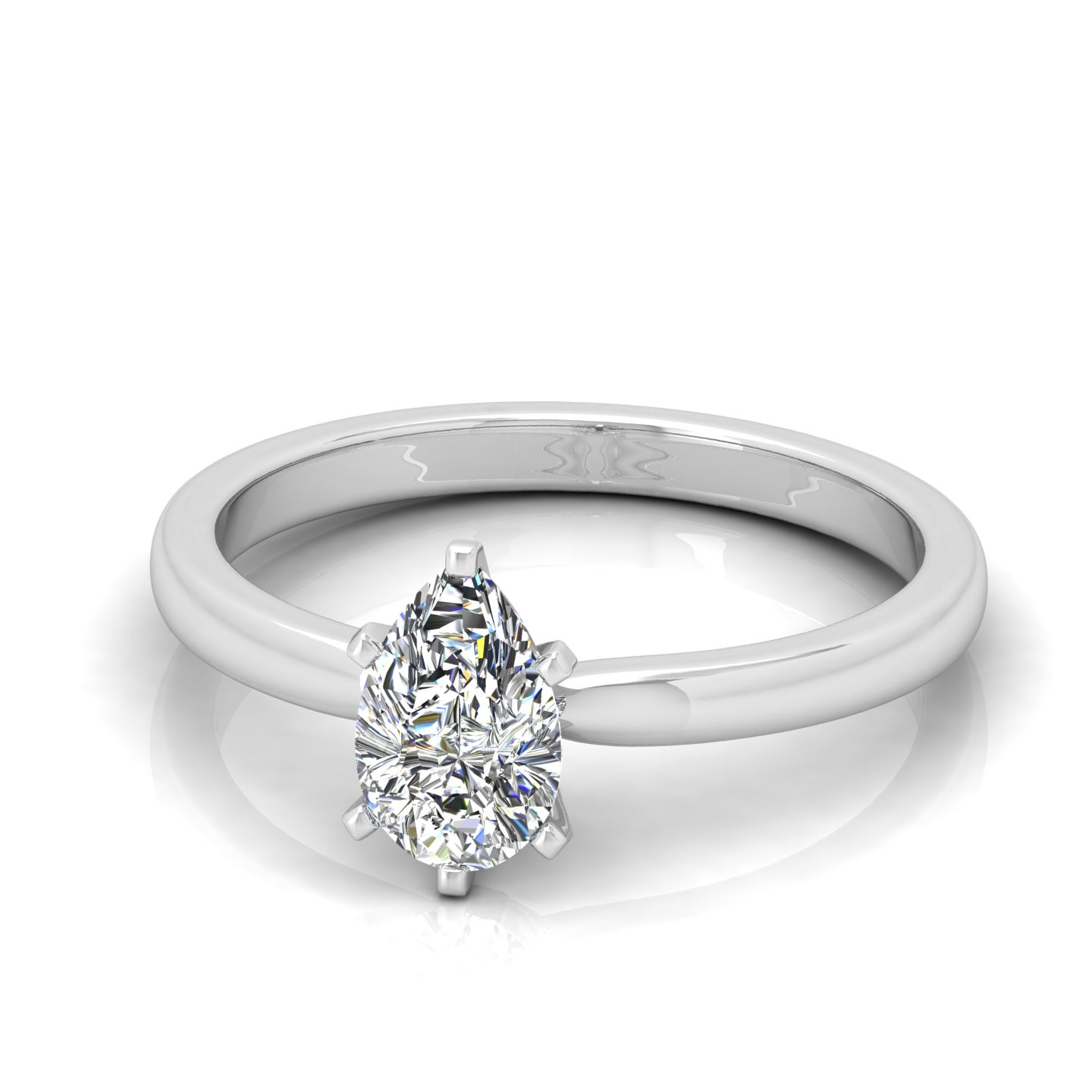 Classic Pear Diamond Solitaire Engagement Ring