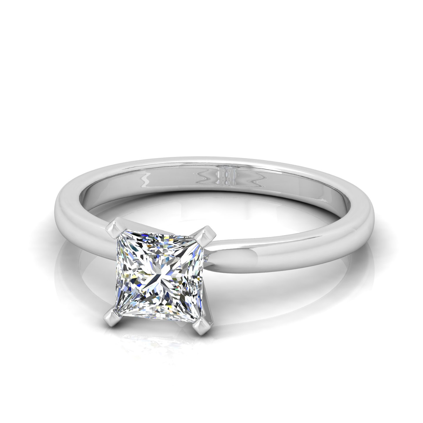 Classic Princess Diamond Solitaire Engagement Ring