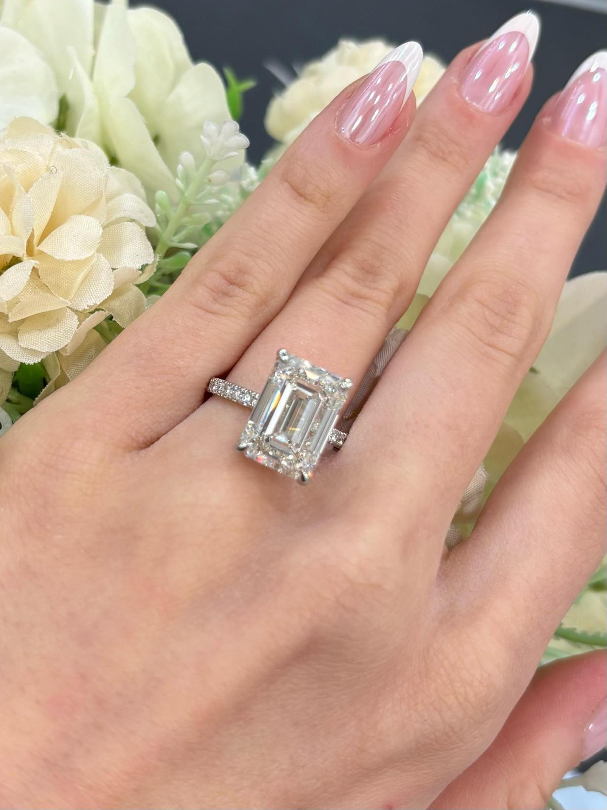 Radiant Cut Diamond Secret Hidden Halo Engagement Ring