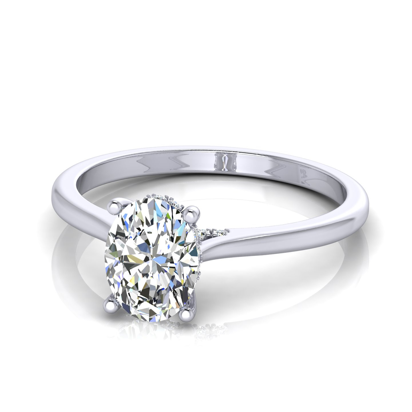 Oval Diamond Petite Hidden Halo Engagement Ring