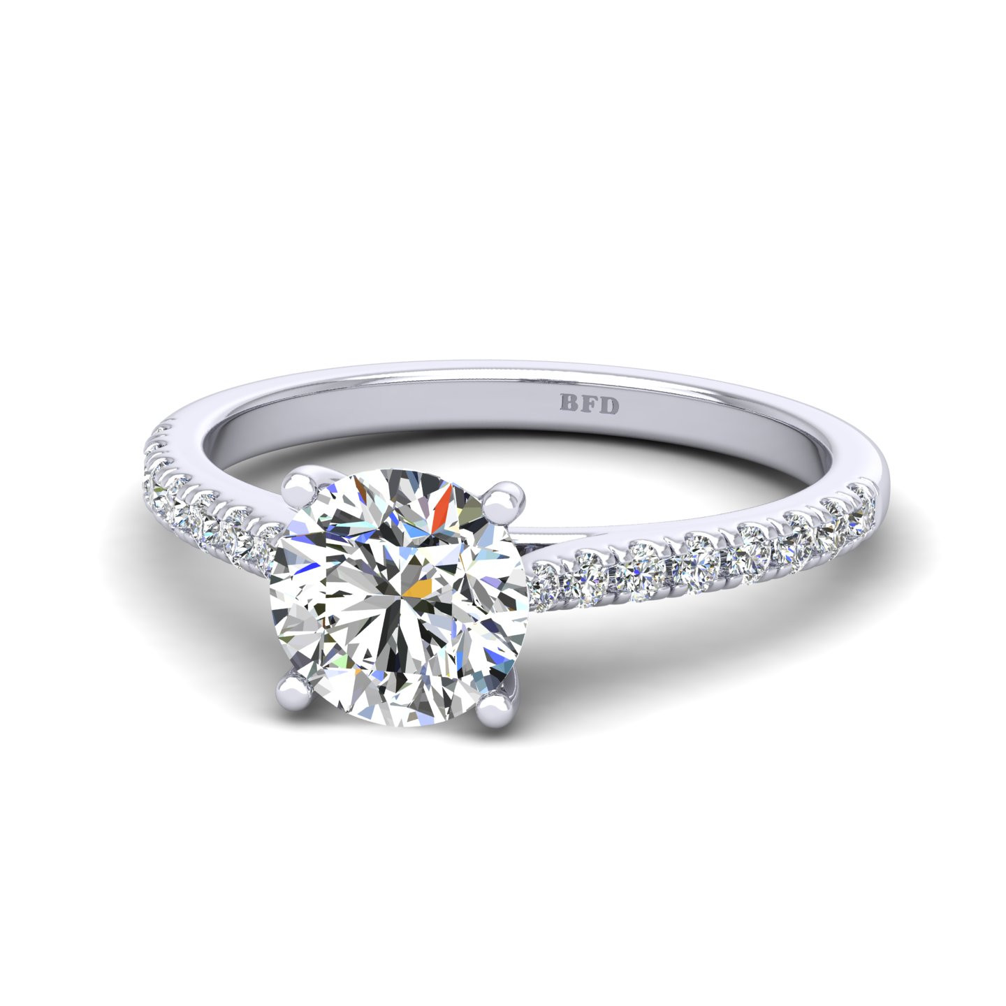 Round Diamond Open Basket Claw Set Engagement Ring 