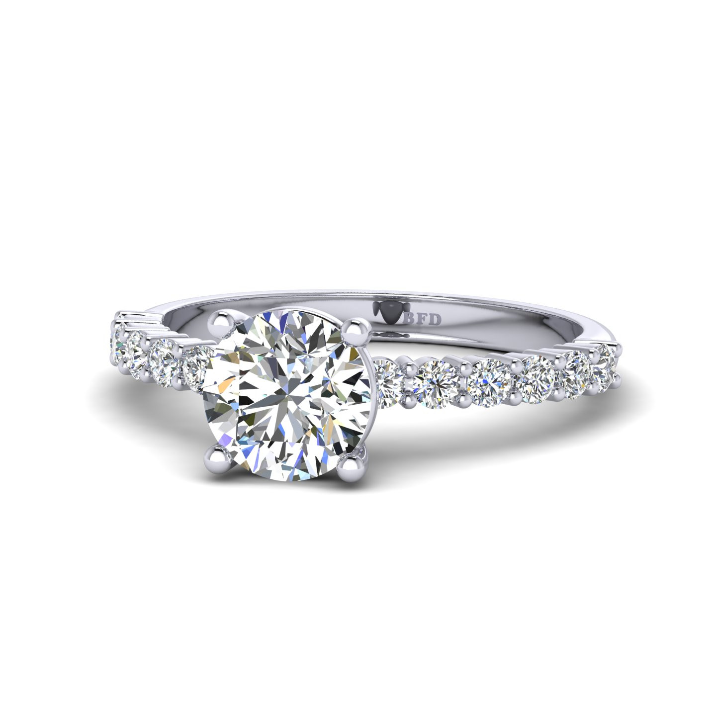 Elegant Claw Set Round Diamond Engagement Ring