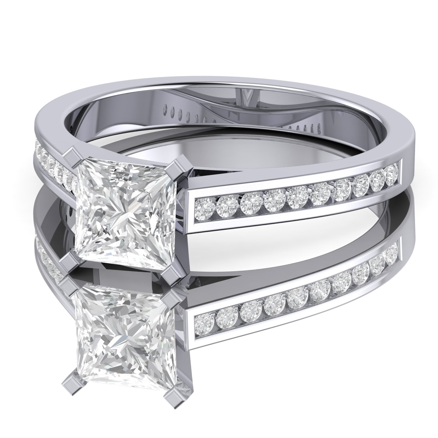 Classic Princess Diamond Channel Set Engagement Ring 