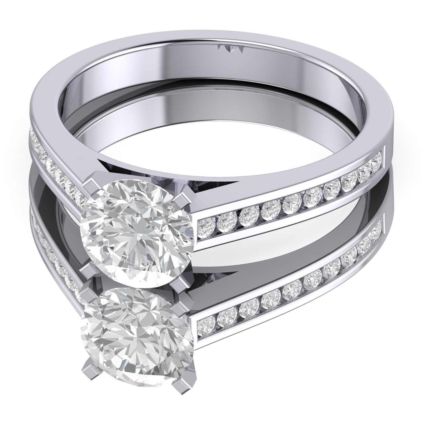 Classic Round Diamond Channel Set Engagement Ring