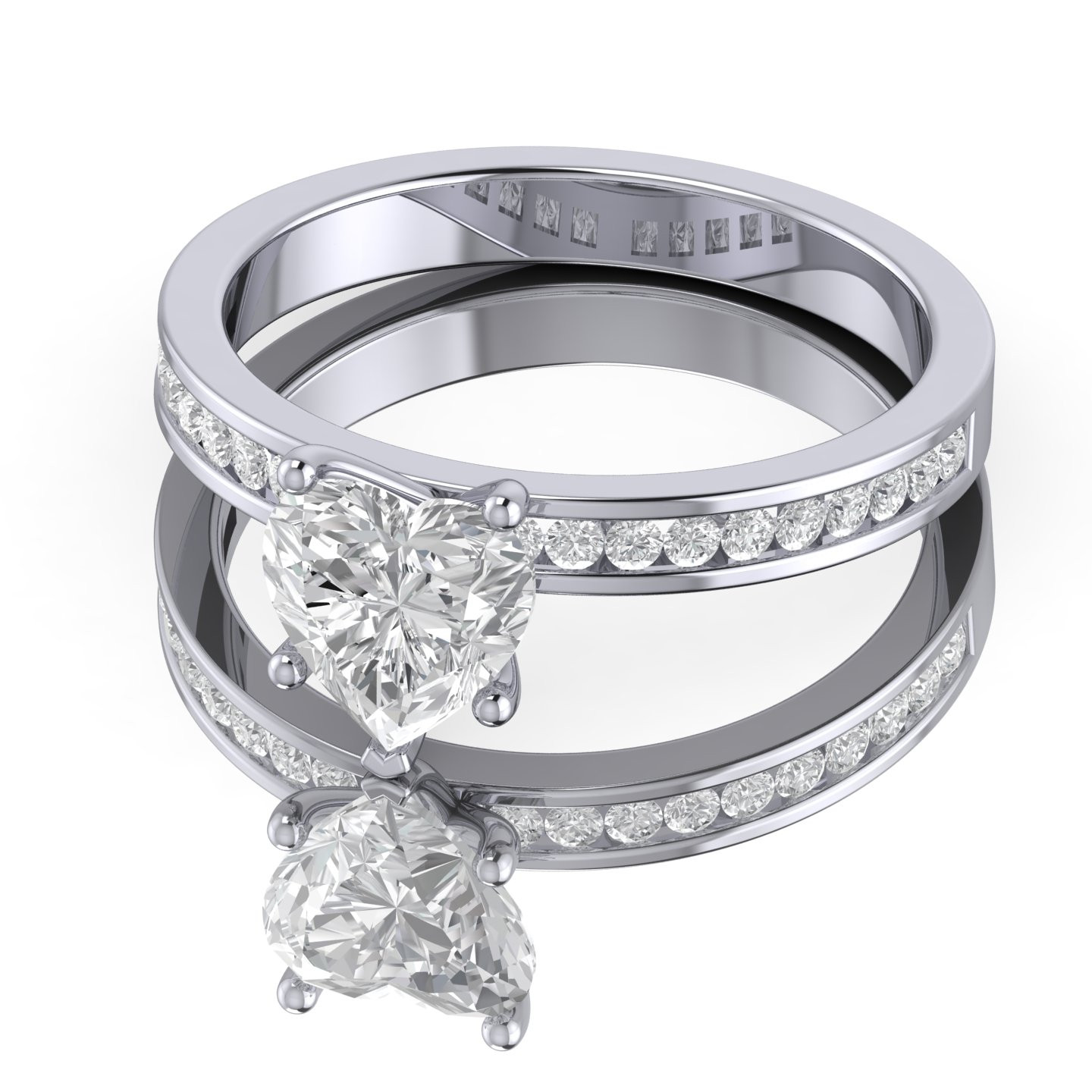 Prong Setting Heart Diamond Engagement Ring