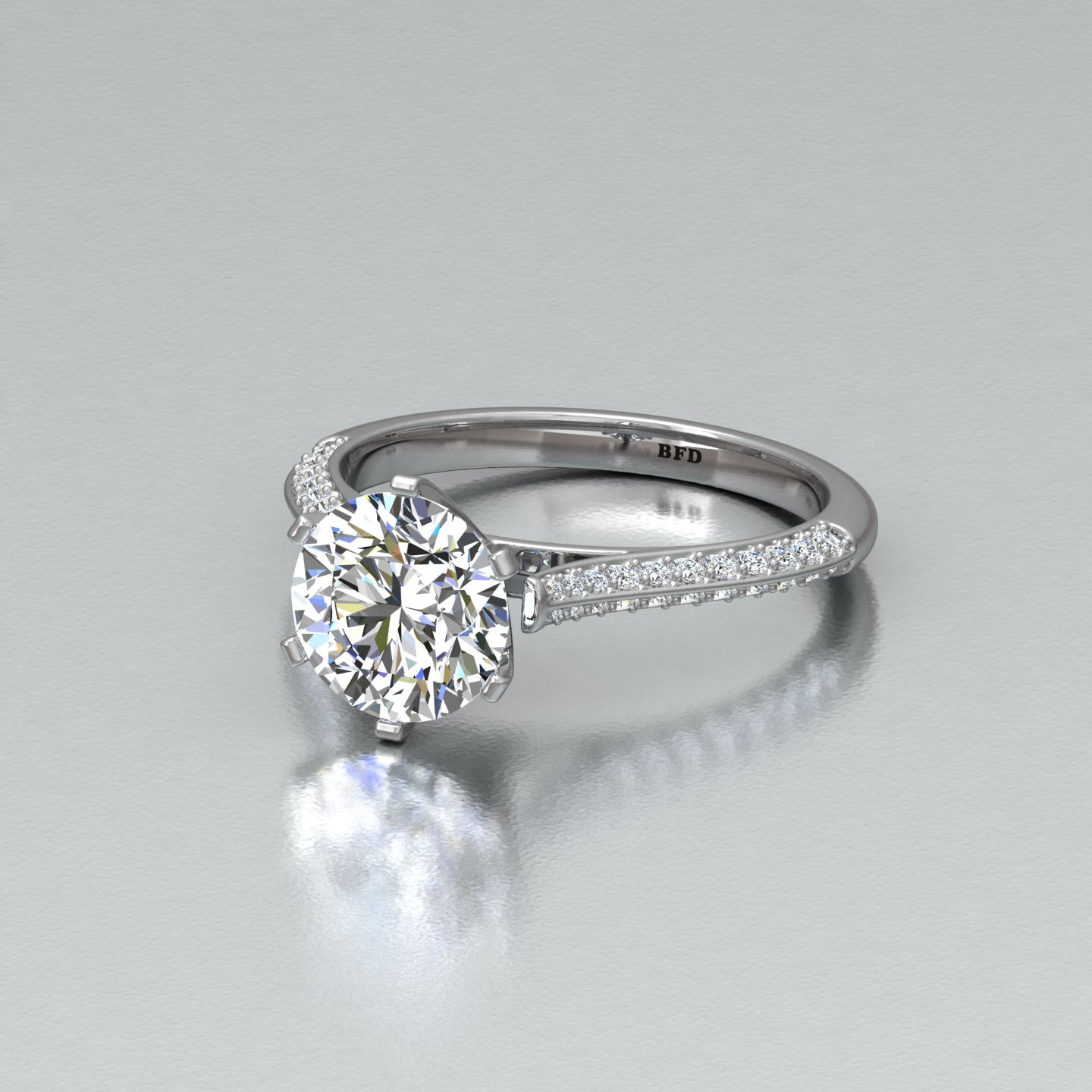 Modern Style Round Diamond Engagement Ring