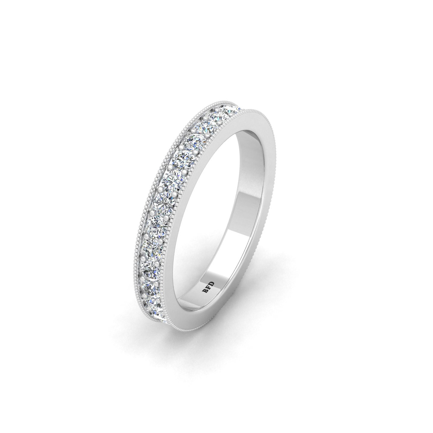 18ct white gold full pave-set diamond eternity ring - Baroque Jewellery