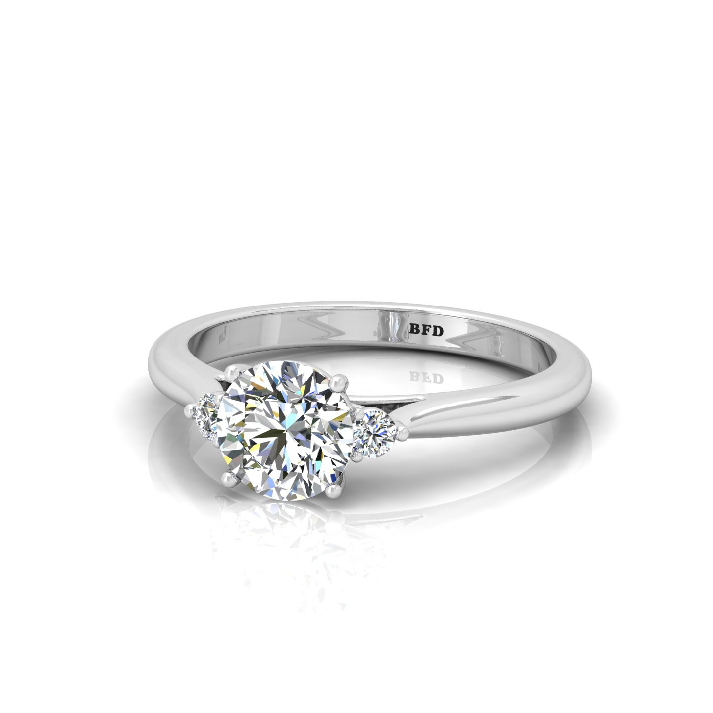 Petite Round Diamond Three Stone Engagement Ring