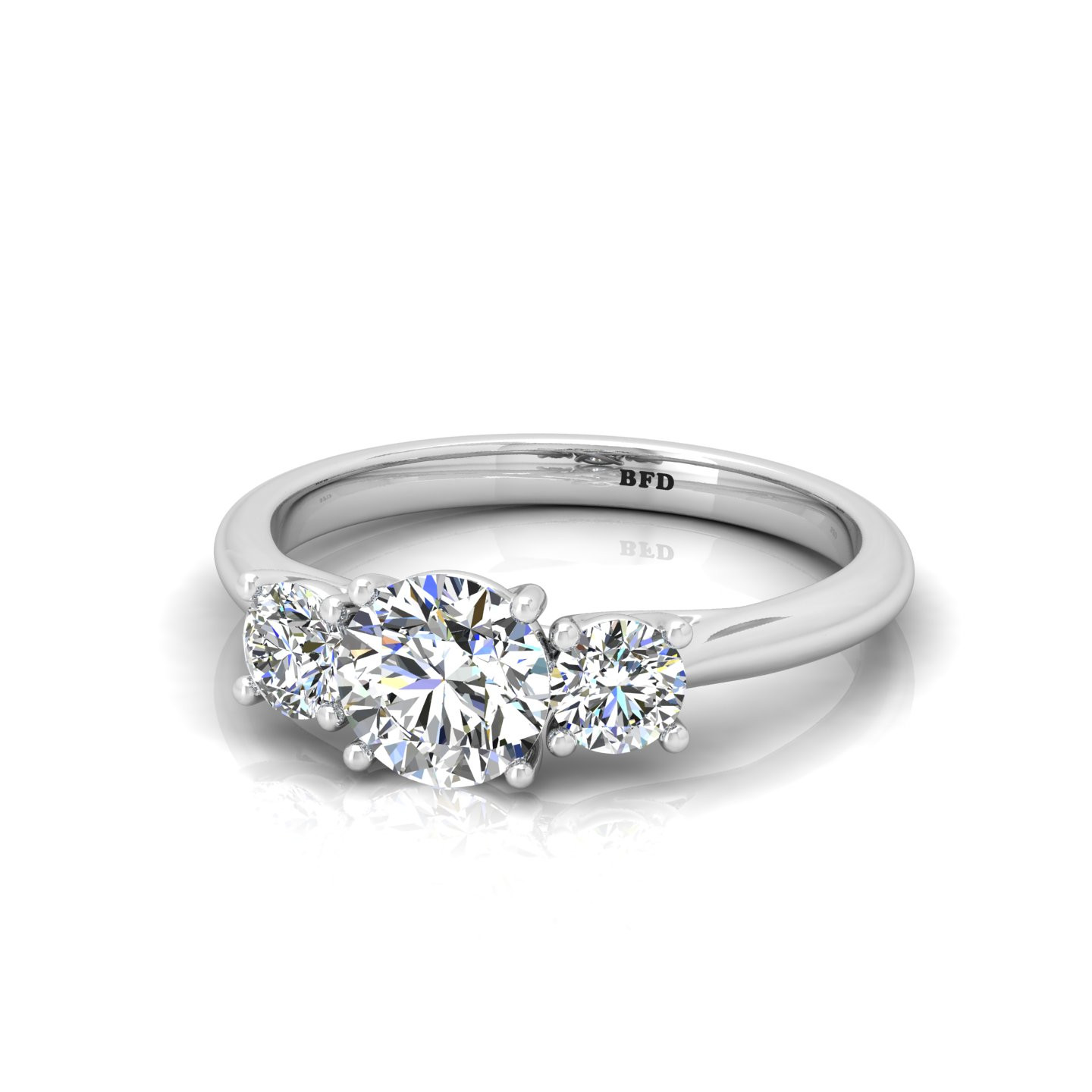 Perfect Fit Round Diamond Trilogy Engagement Ring