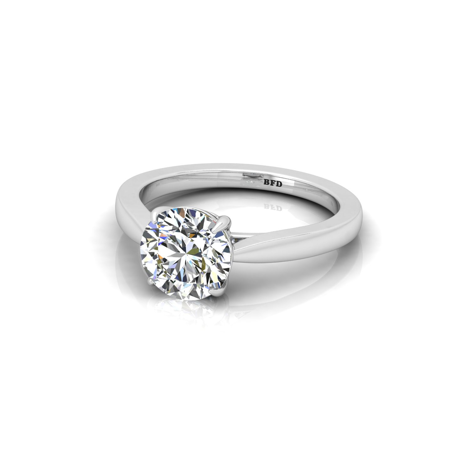 Tiger Prong Round Diamond Solitaire Ring