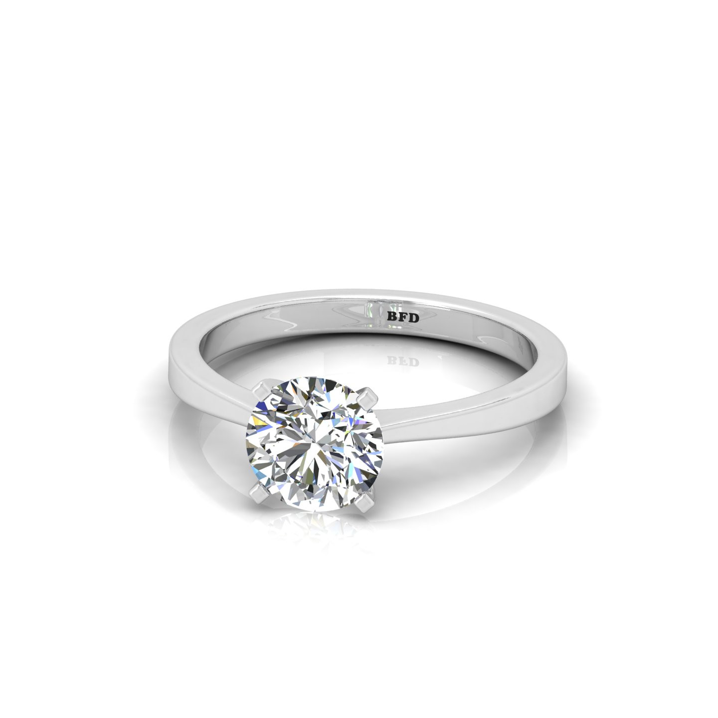 Round Diamond Claw Set Solitaire Engagement Ring 