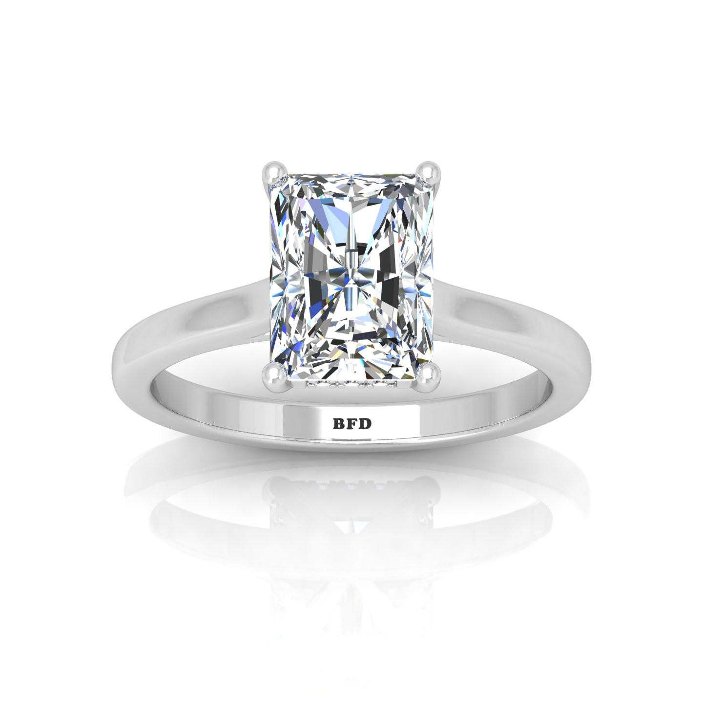 Radiant Cut Diamond Hidden Halo Solitaire Ring