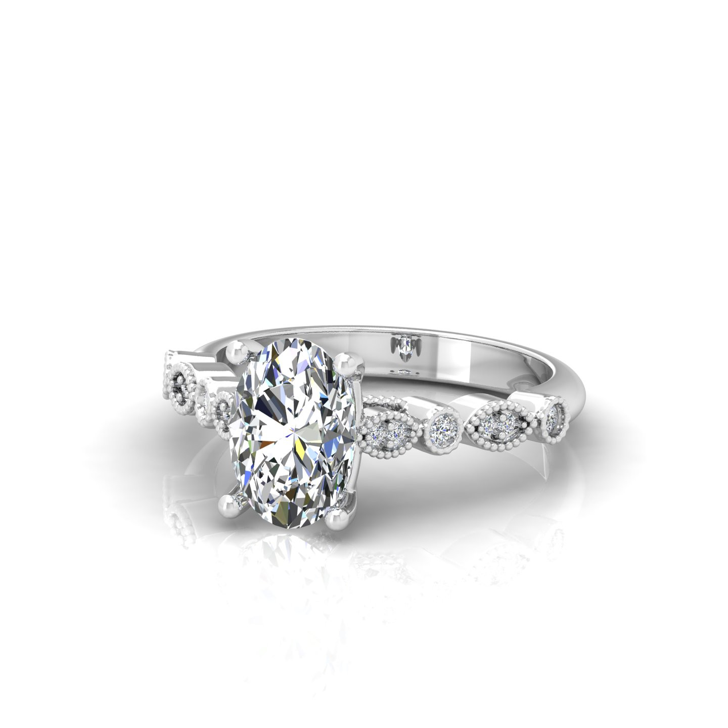 Classic Oval Diamond Vintage Engagement Ring