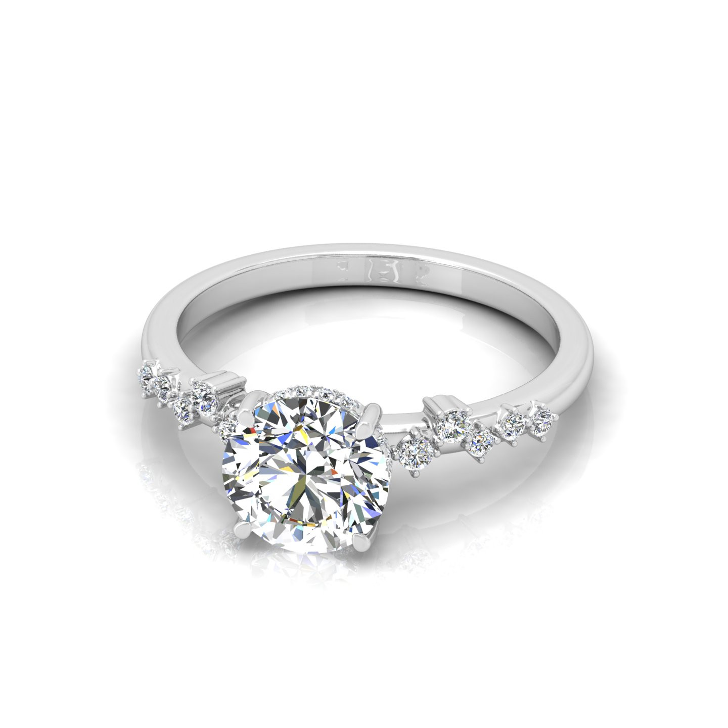 Round Diamond Classic Hidden Halo Engagement Ring