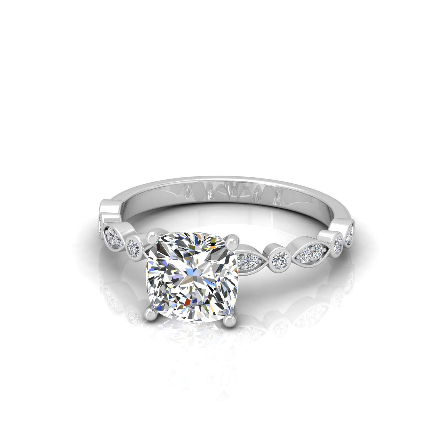 Perfect Fit Cushion Diamond Vintage Engagement Ring