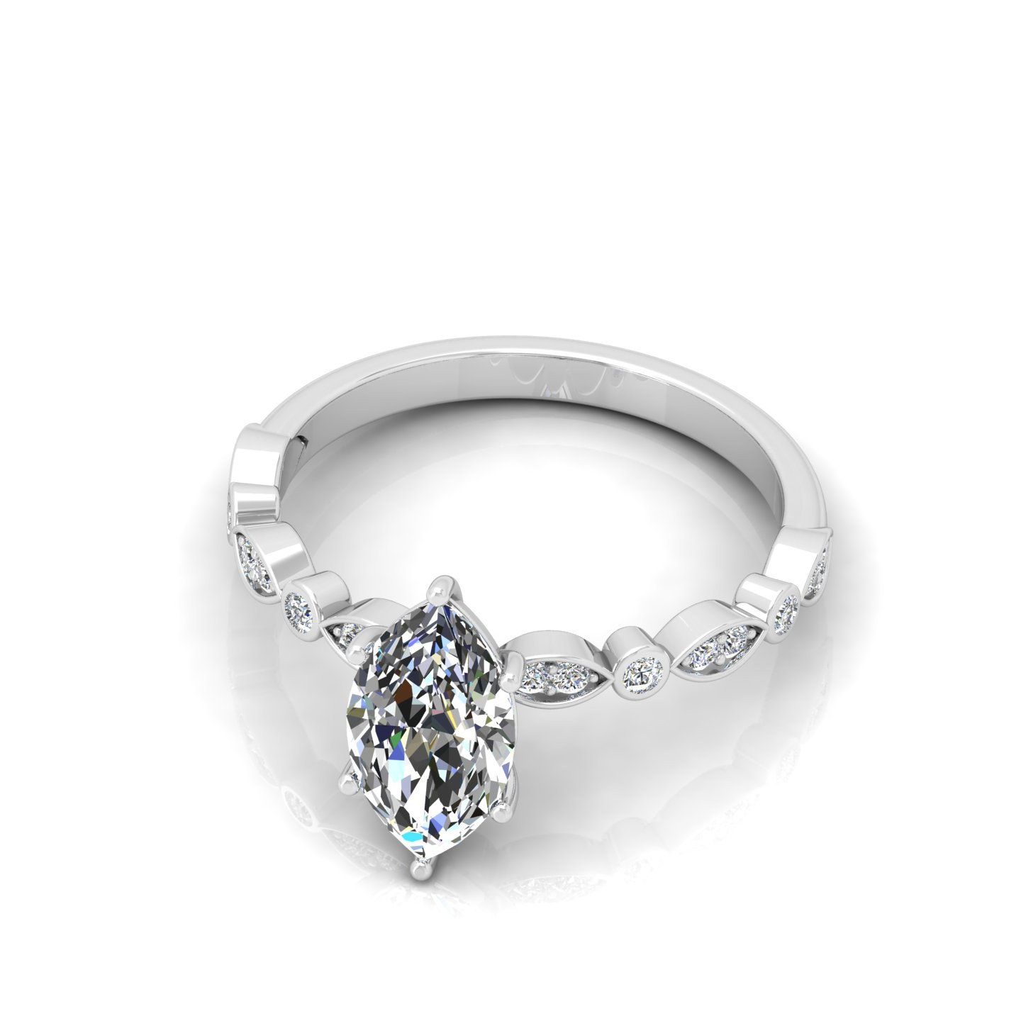 Perfect Fit Marquise Diamond Vintage Engagement Ring