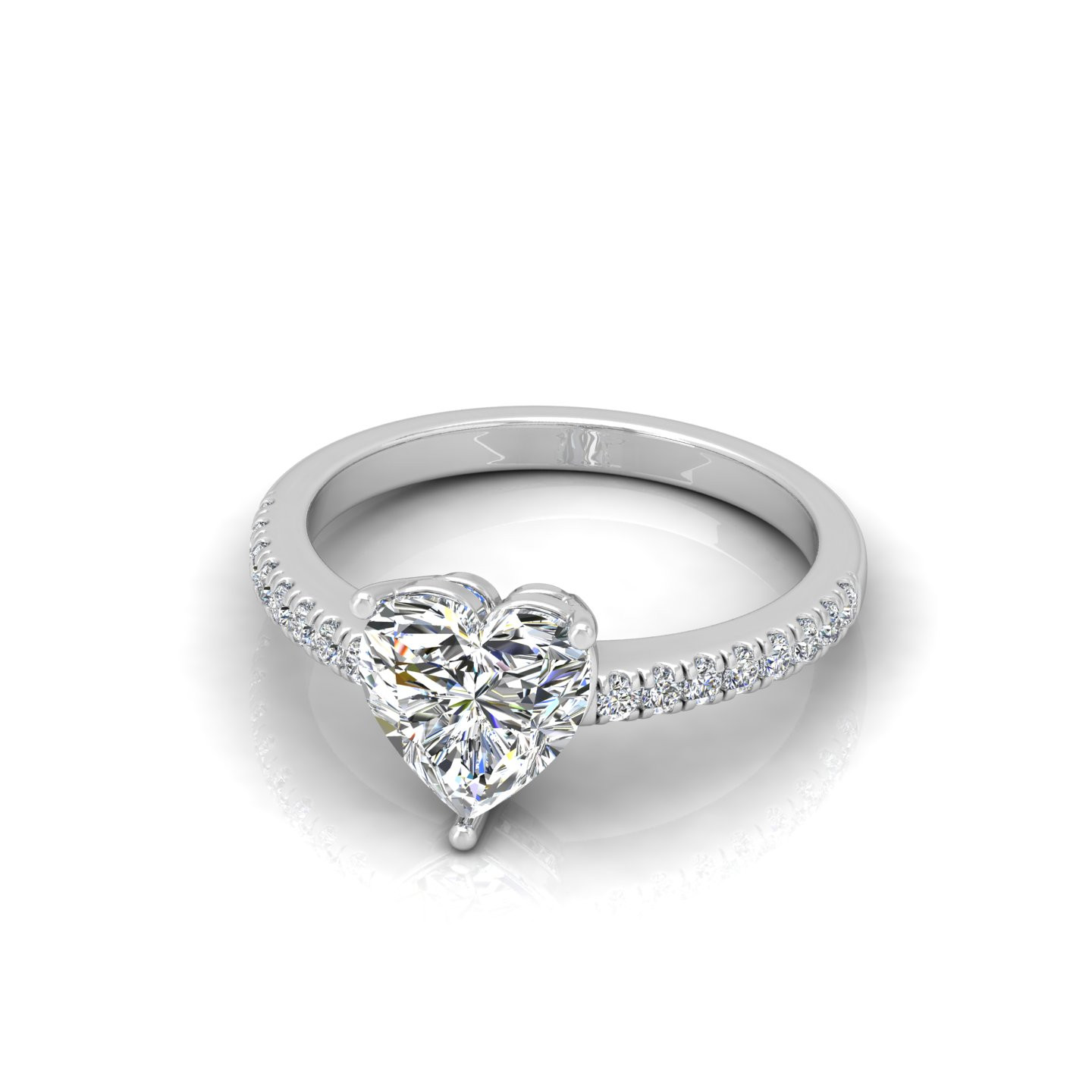 Classic Heart Diamond Engagement Ring