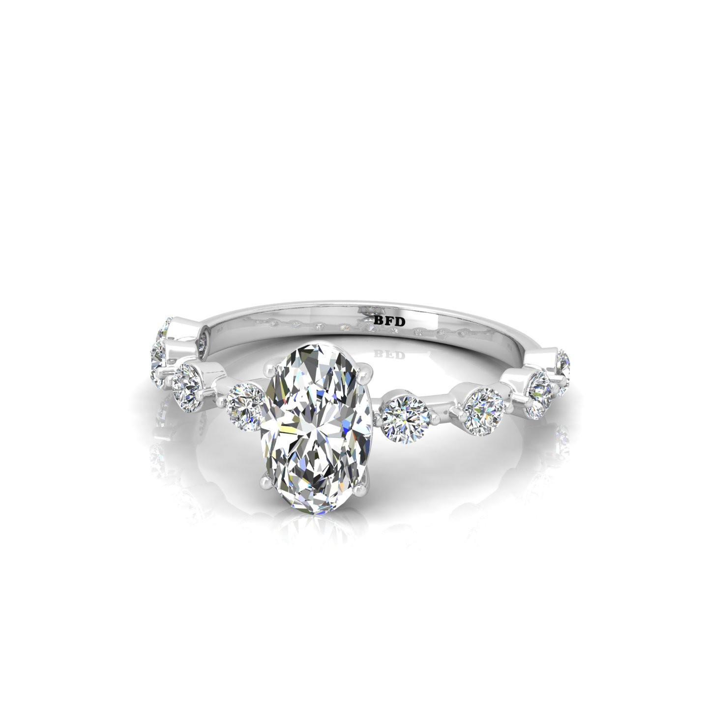 Comfort Fit Oval Diamond Engagement Ring