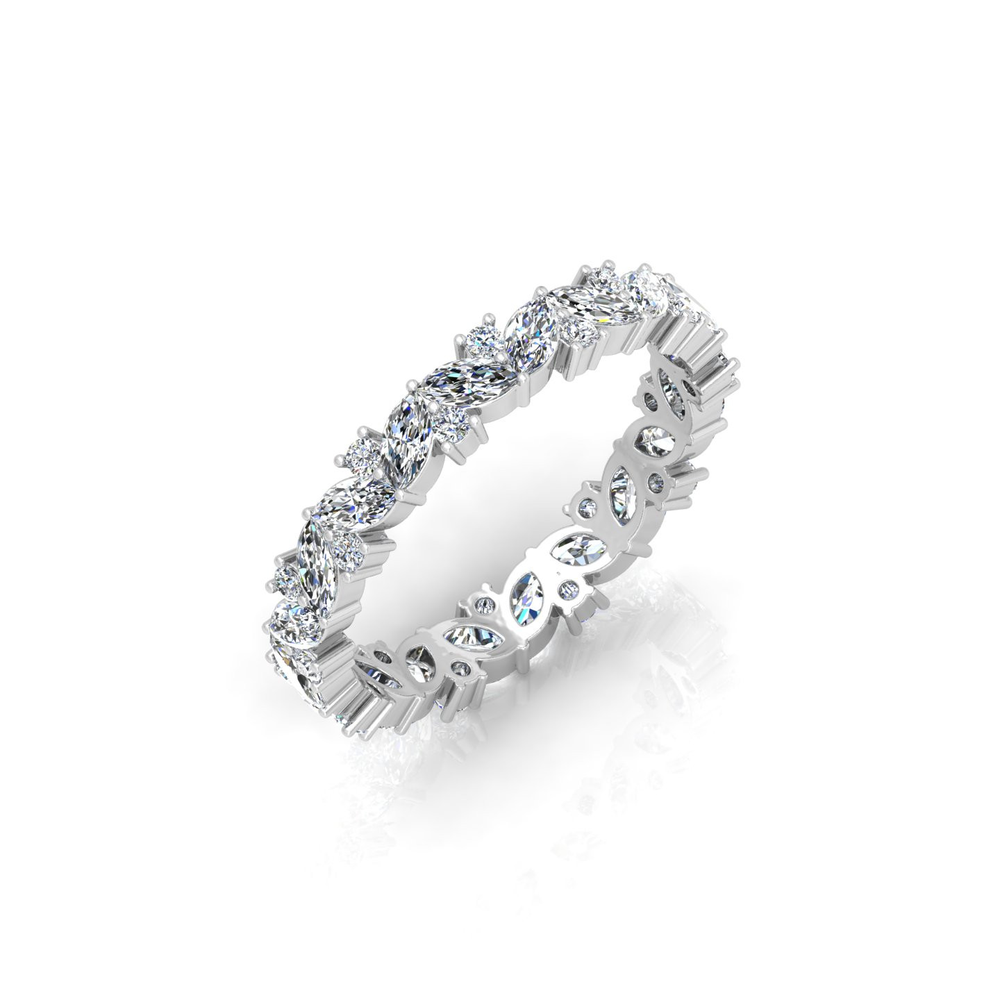 Marquise and Brilliant Diamond Eternity Ring - Arev Diamond