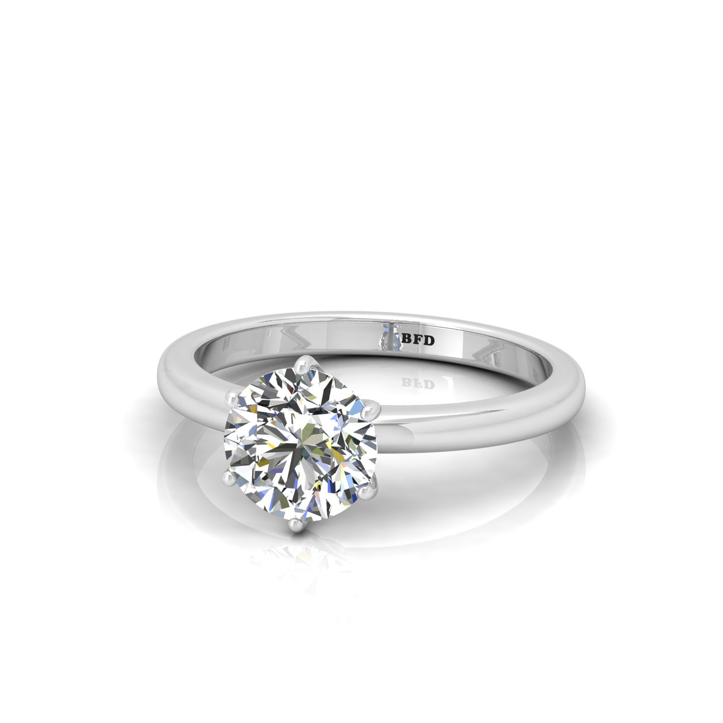 Comfort Fit Six Prong Solitaire Engagement Ring