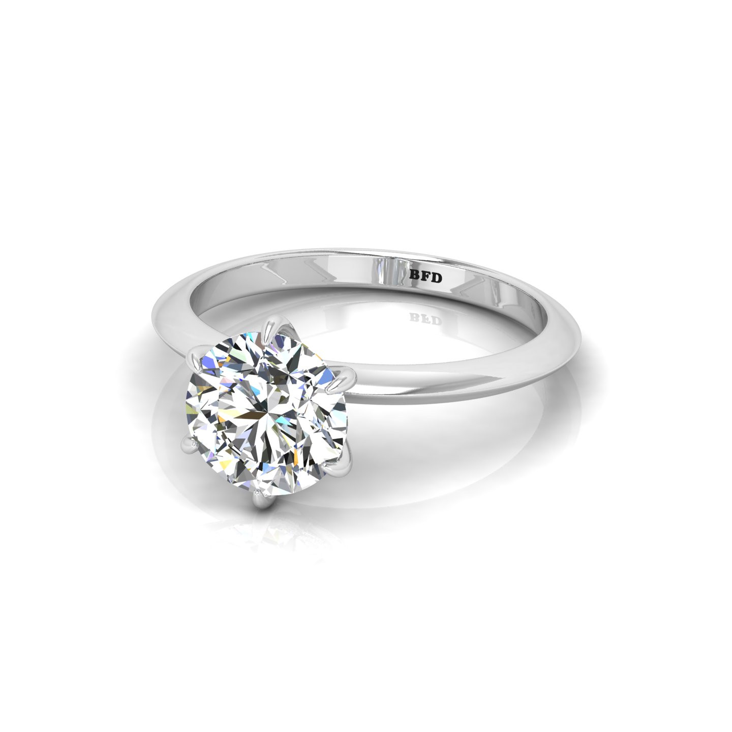 Comfort Fit Six Prong Knife edge Solitaire Engagement Ring