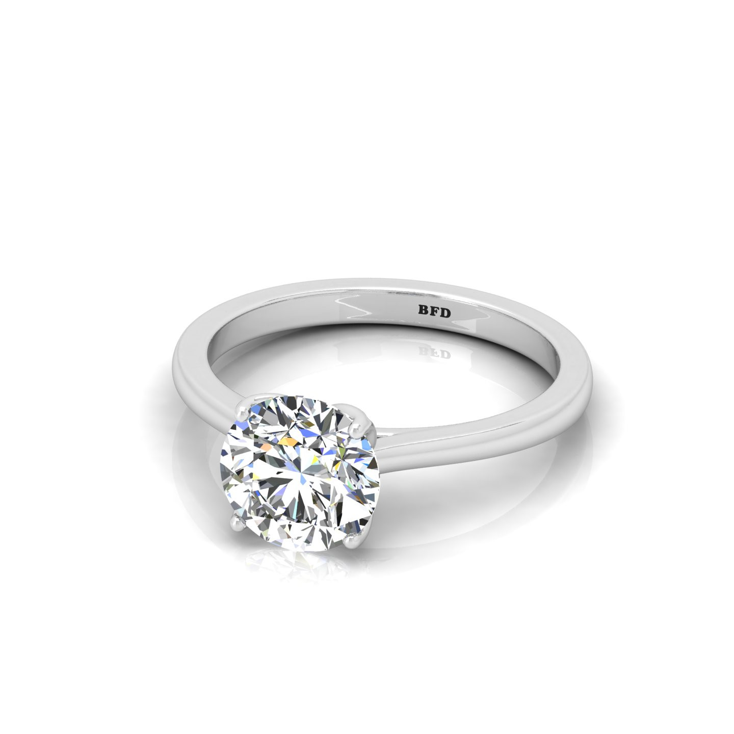 Lotus Leaf Prong Set Solitaire Engagement Ring