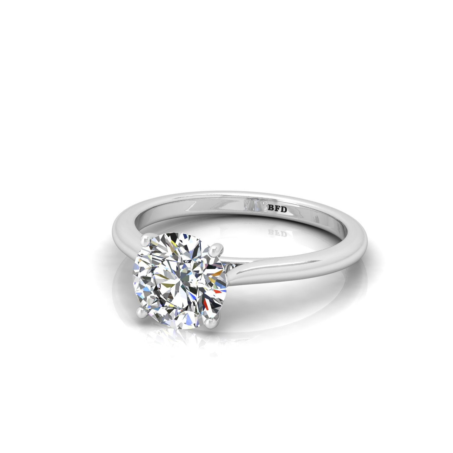 Round Diamond Cathedral Style Solitaire Engagement Ring