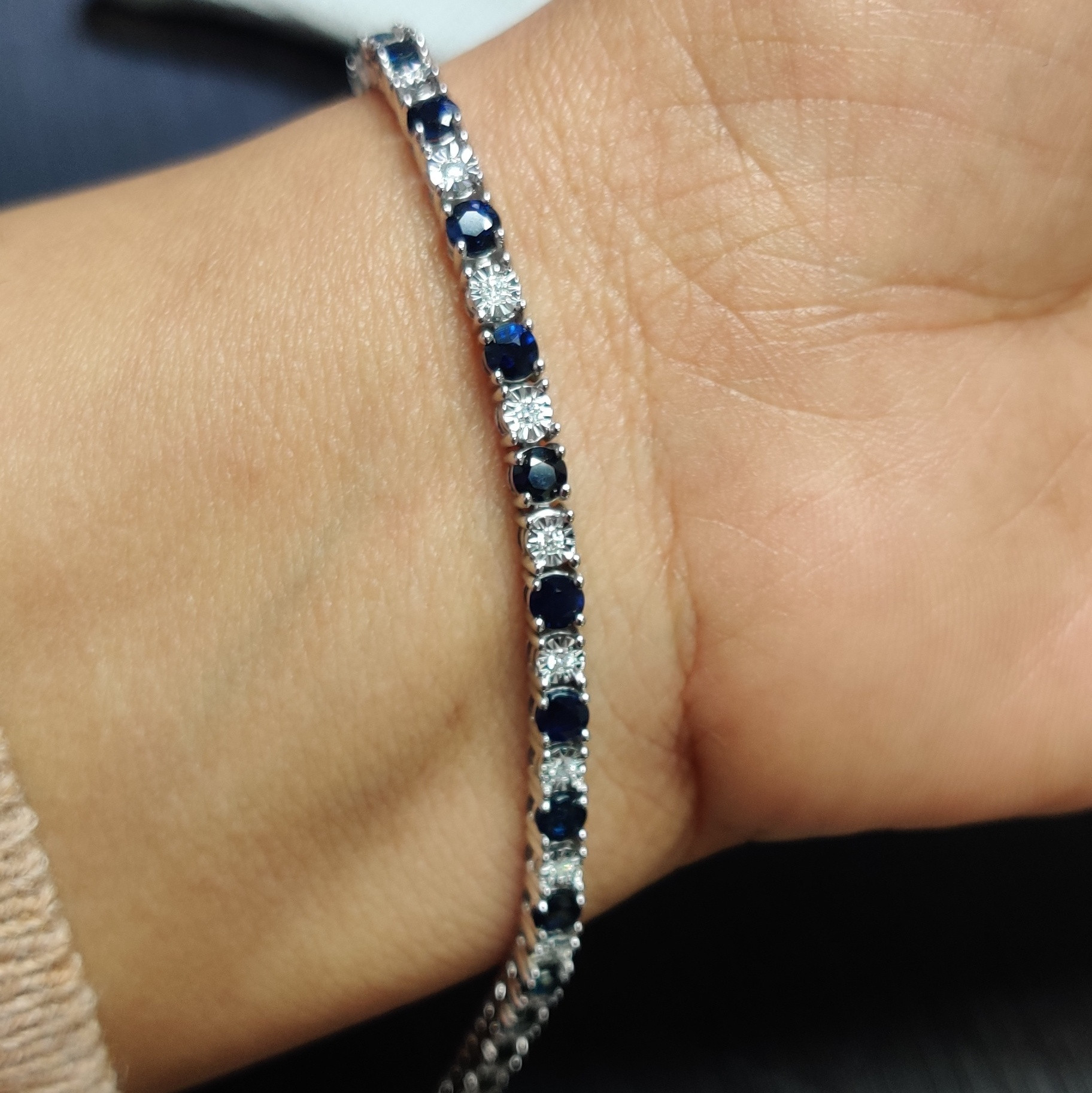 Natural sapphire 2024 tennis bracelet