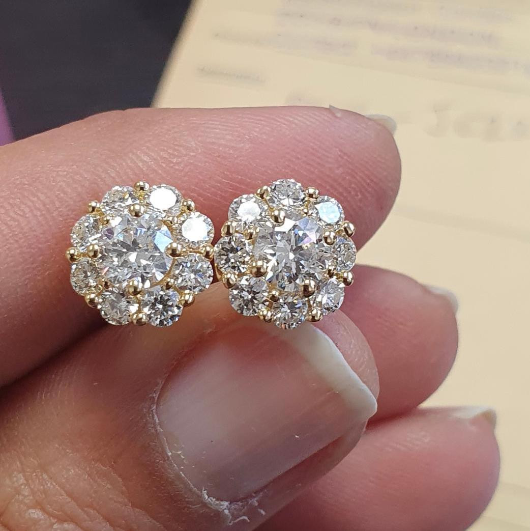 18ct White Gold Brilliant Cut Diamond Cluster Stud Earrings 018ct  Philip  Lloyd Jewellers