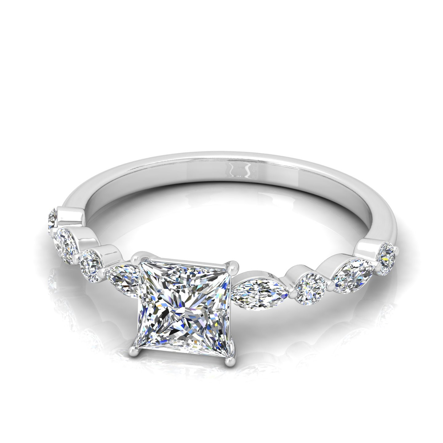 Classic Princess Cut Diamond Engagement Ring