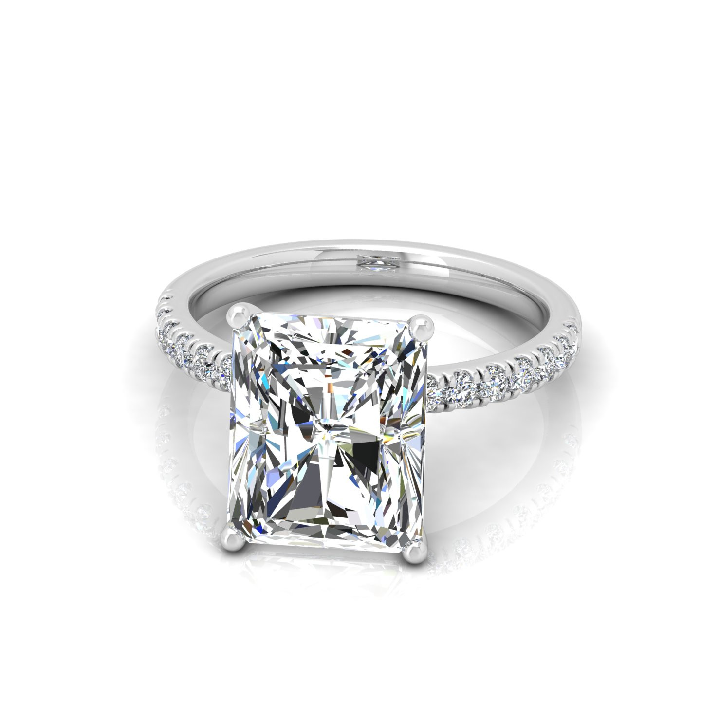 Stylish Radiant Cut Diamond engagement Ring