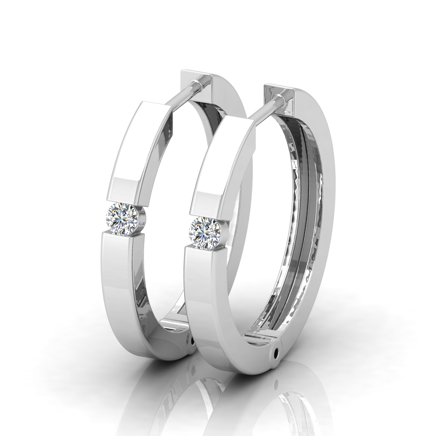 Solitaire deals hoop earrings