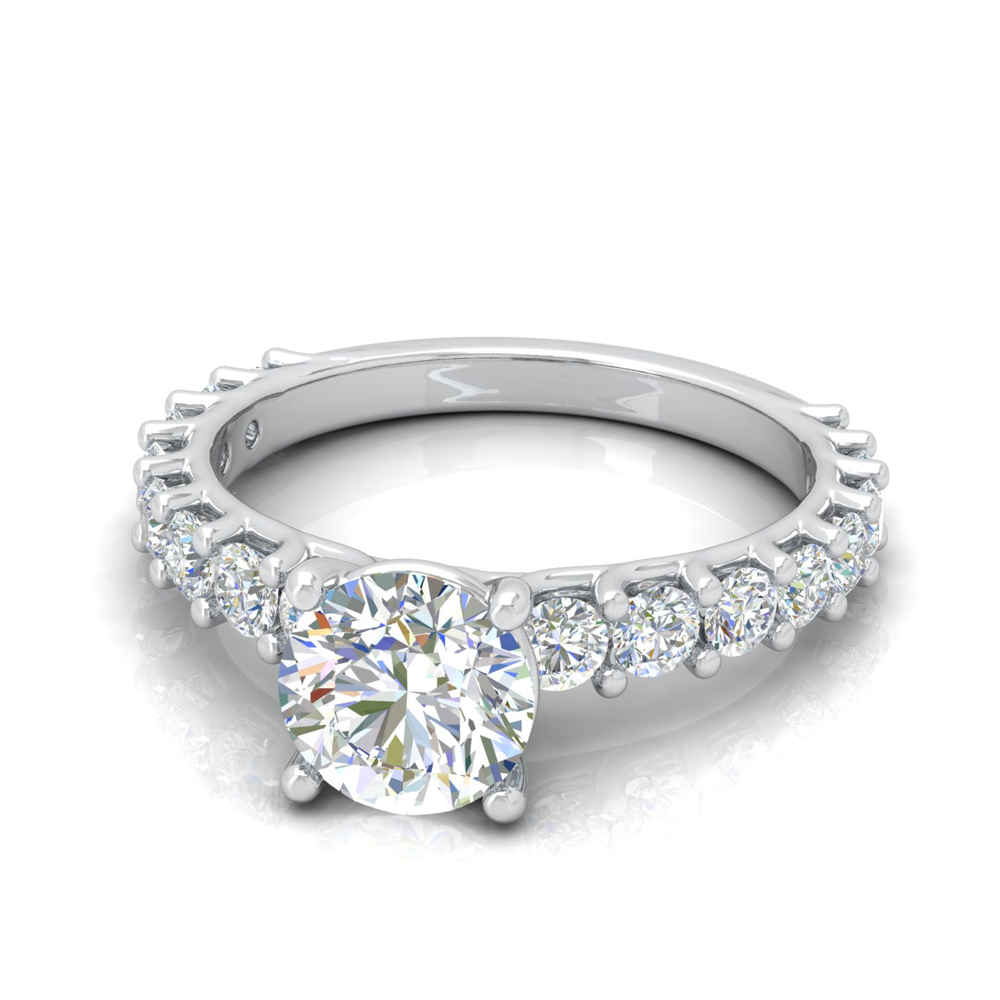 Heavy Look..! Round Diamond Engagement Ring For Her