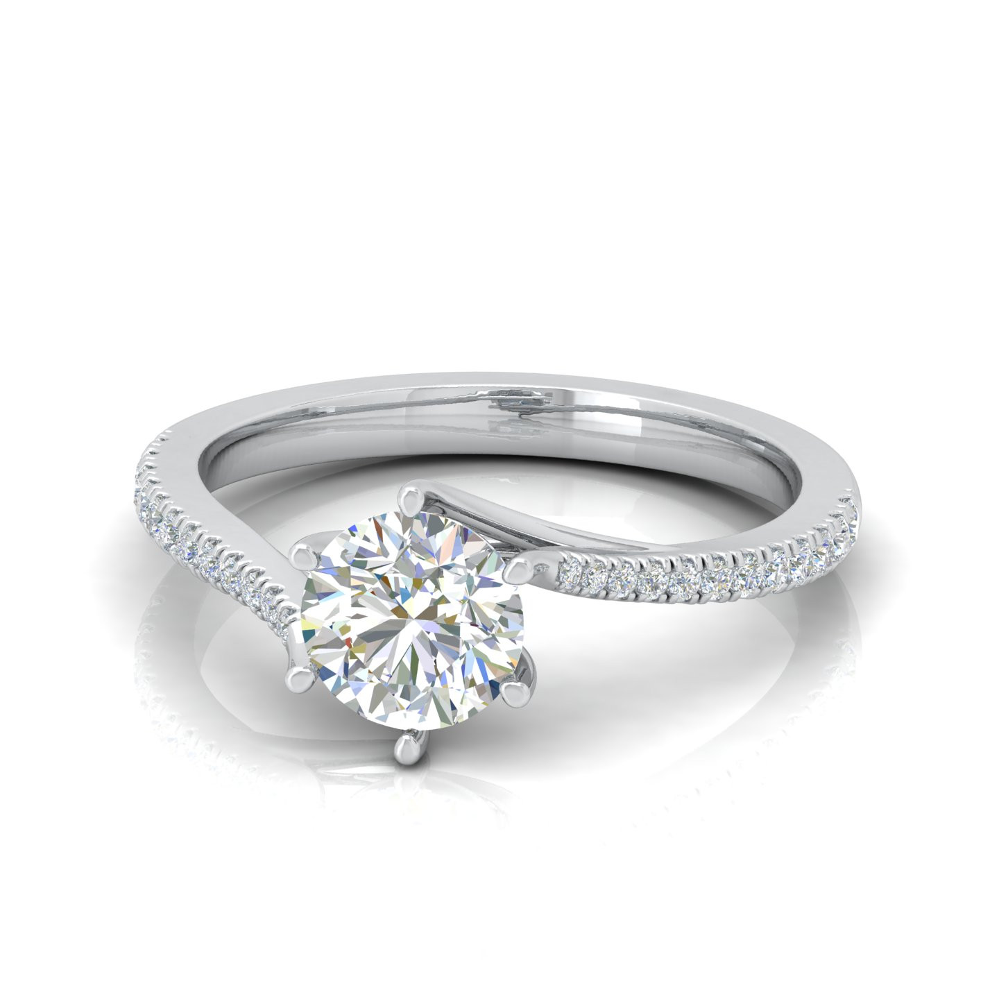 Classic Round Diamond Six Claw Set Engagement Ring