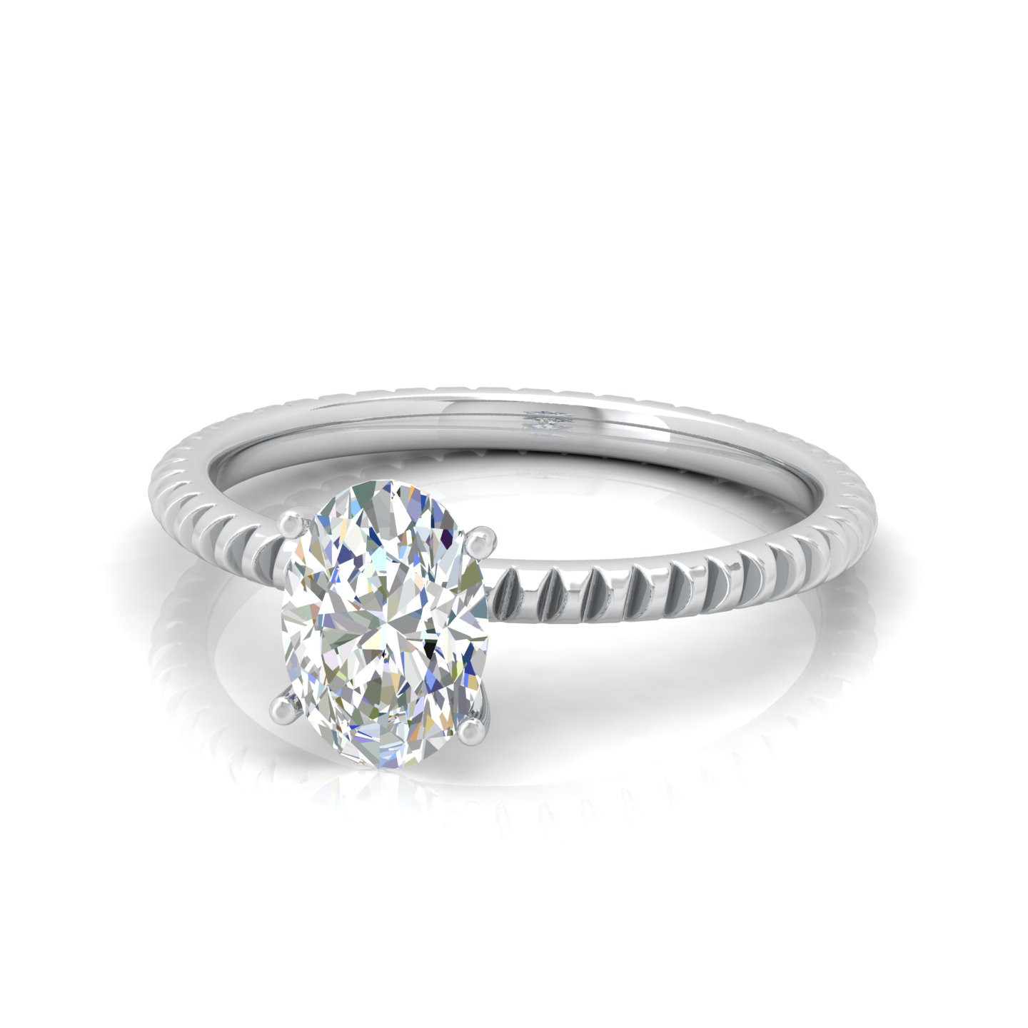 Classic Oval Diamond Solitaire Engagement Ring