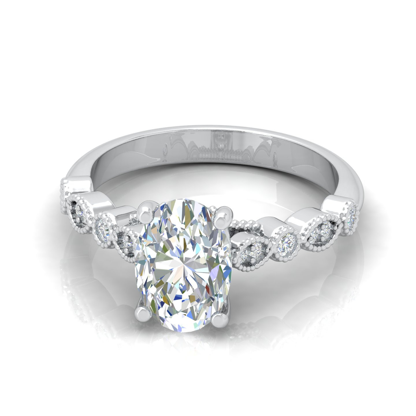 Classic Oval Cut Diamond Vintage Engagement Ring