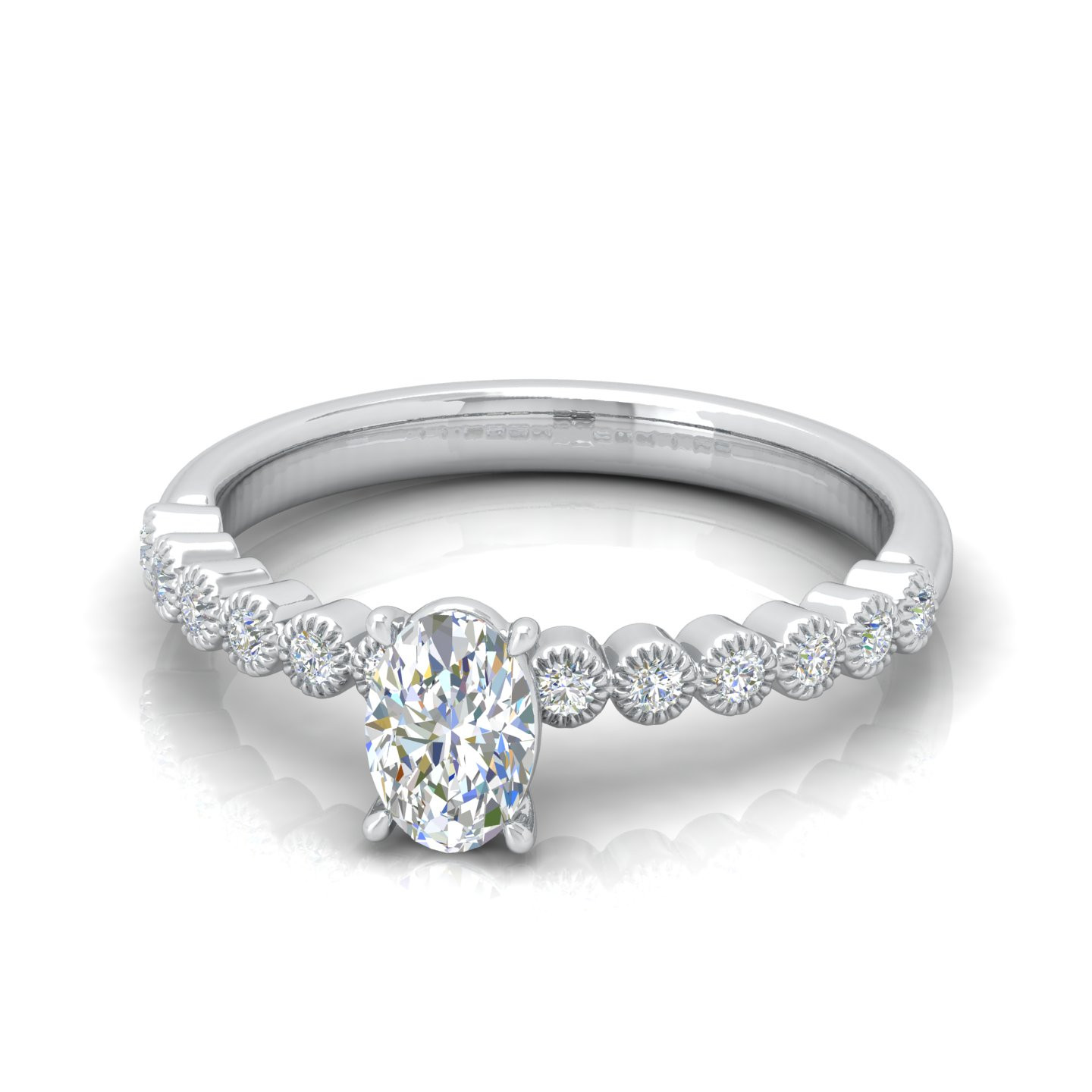 Perfect Fit Oval Diamond Vintage Engagement Ring