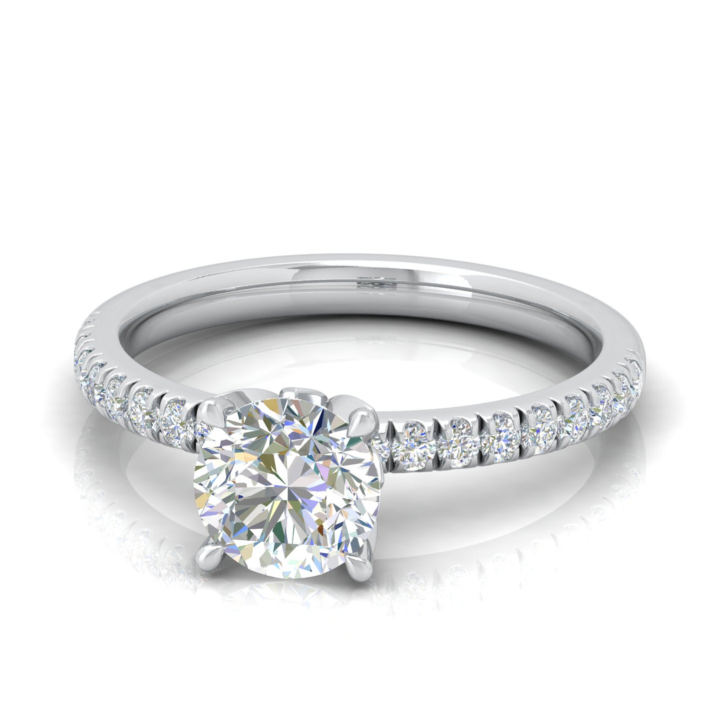 Classic Round Diamond Claw Set Engagement Ring