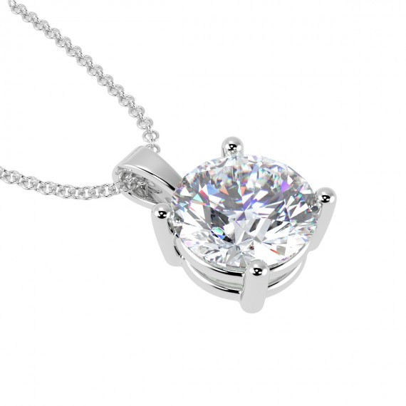 LAST PCS.....! 2.16 CARAT NATURAL ROUND DIAMOND SOLITAIRE PENDANT IN PLATINUM 