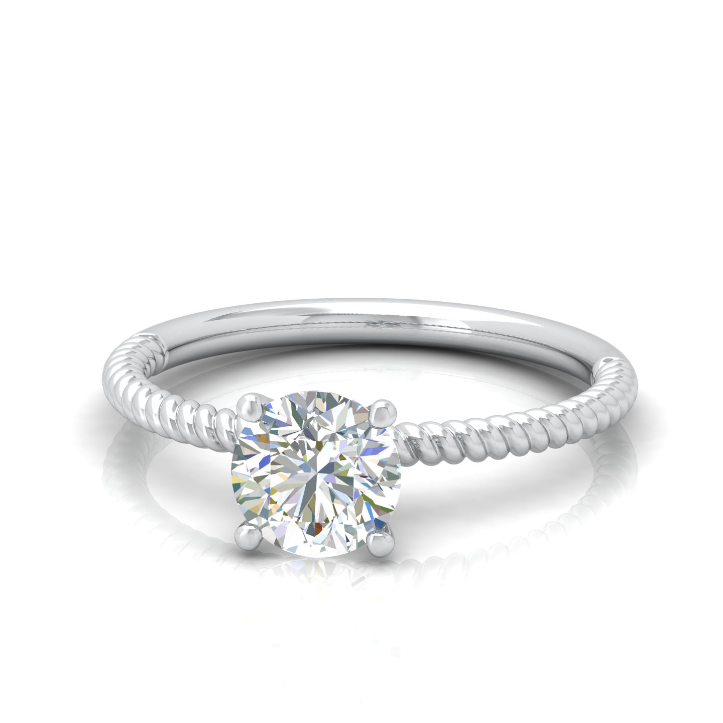 Round Diamond Claw Set Designer Solitaire Engagement Ring