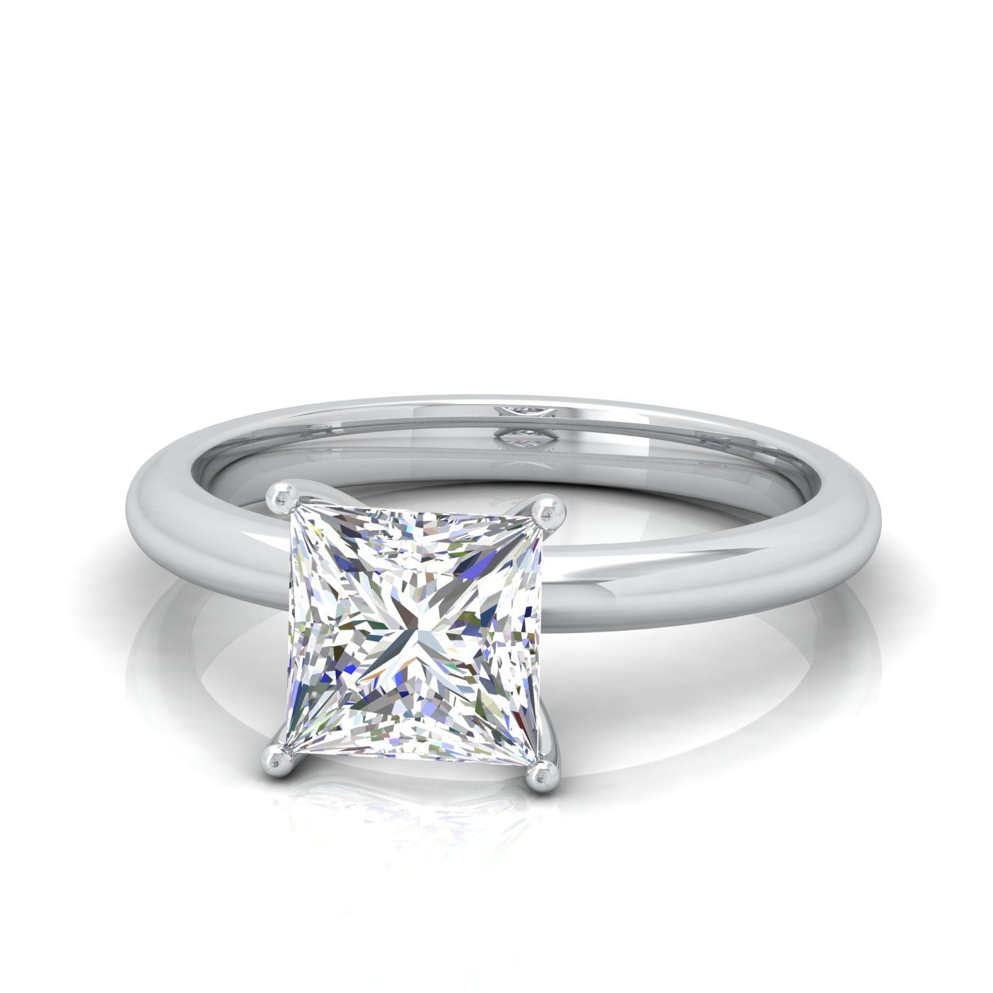 Classic Princess Diamond Claw Set Solitaire Engagement Ring