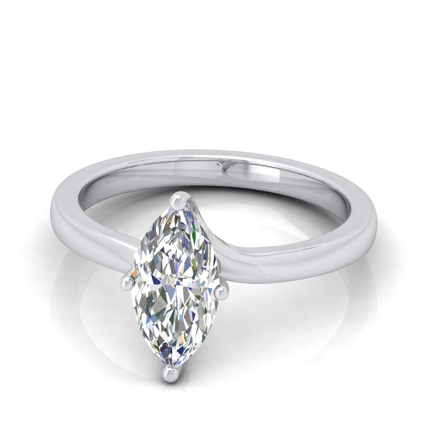 Marquise Diamond Solitaire Engagement Ring 