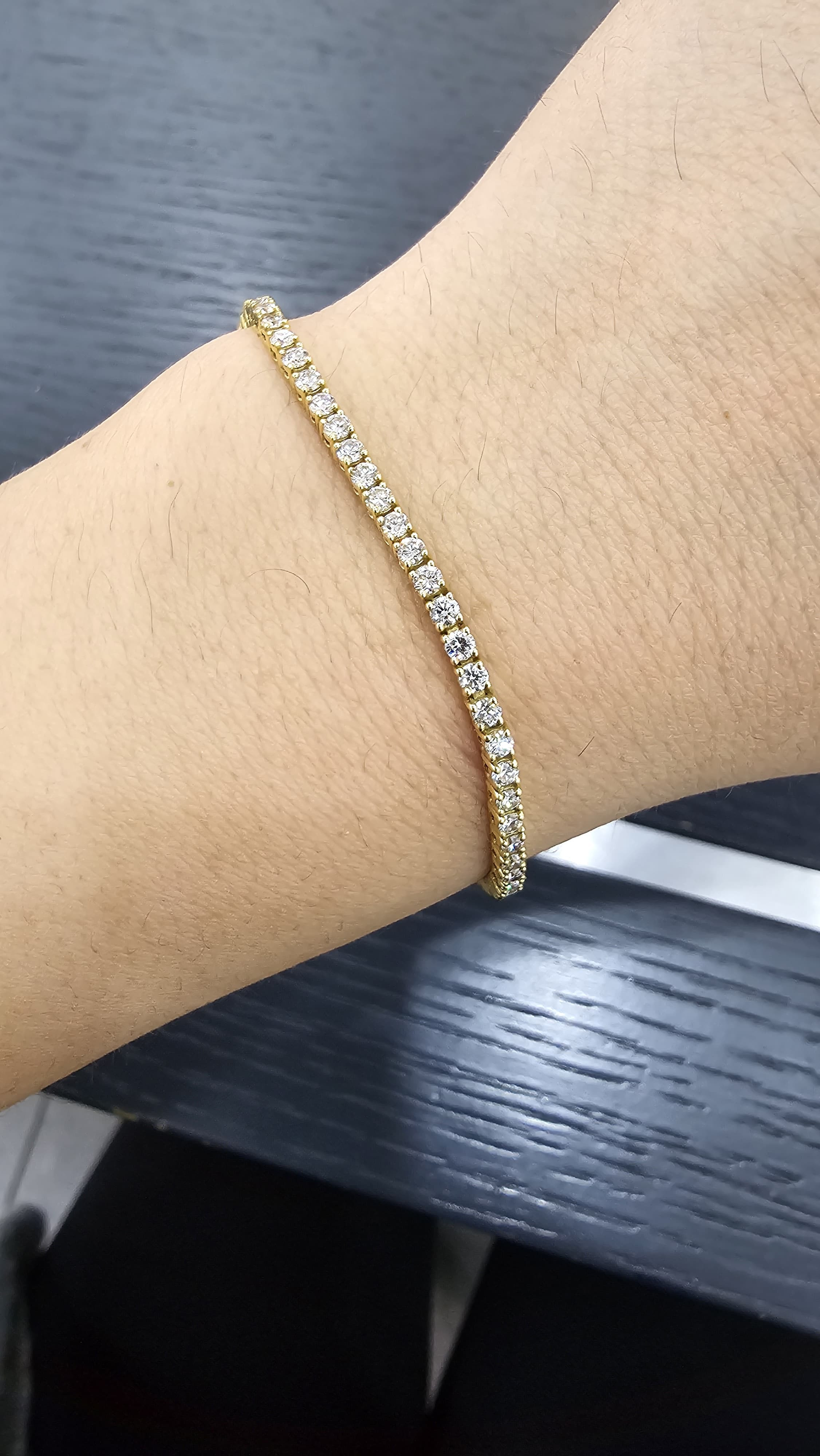 4.00 CT NATURAL ROUND DIAMOND TENNIS BRACELET FOR WOMEN IN GOLD