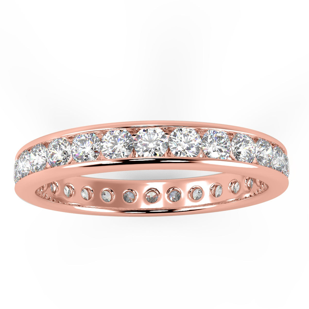 1.00CT NATURAL ROUND DIAMOND CHANNEL SET FULL ETERNITY RING FOR WOMEN'S